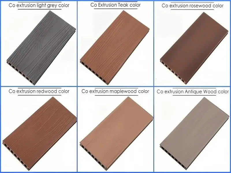 Apa warna sing populer kanggo decking WPC co-extrusion?